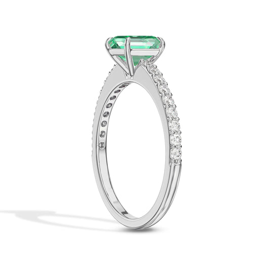 Green diamond ring for her