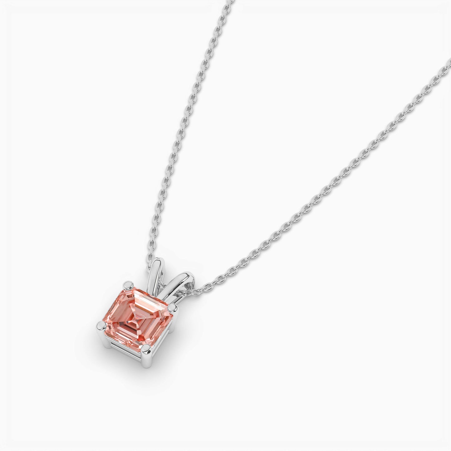 silver chain with pendant for women​ asscher cut