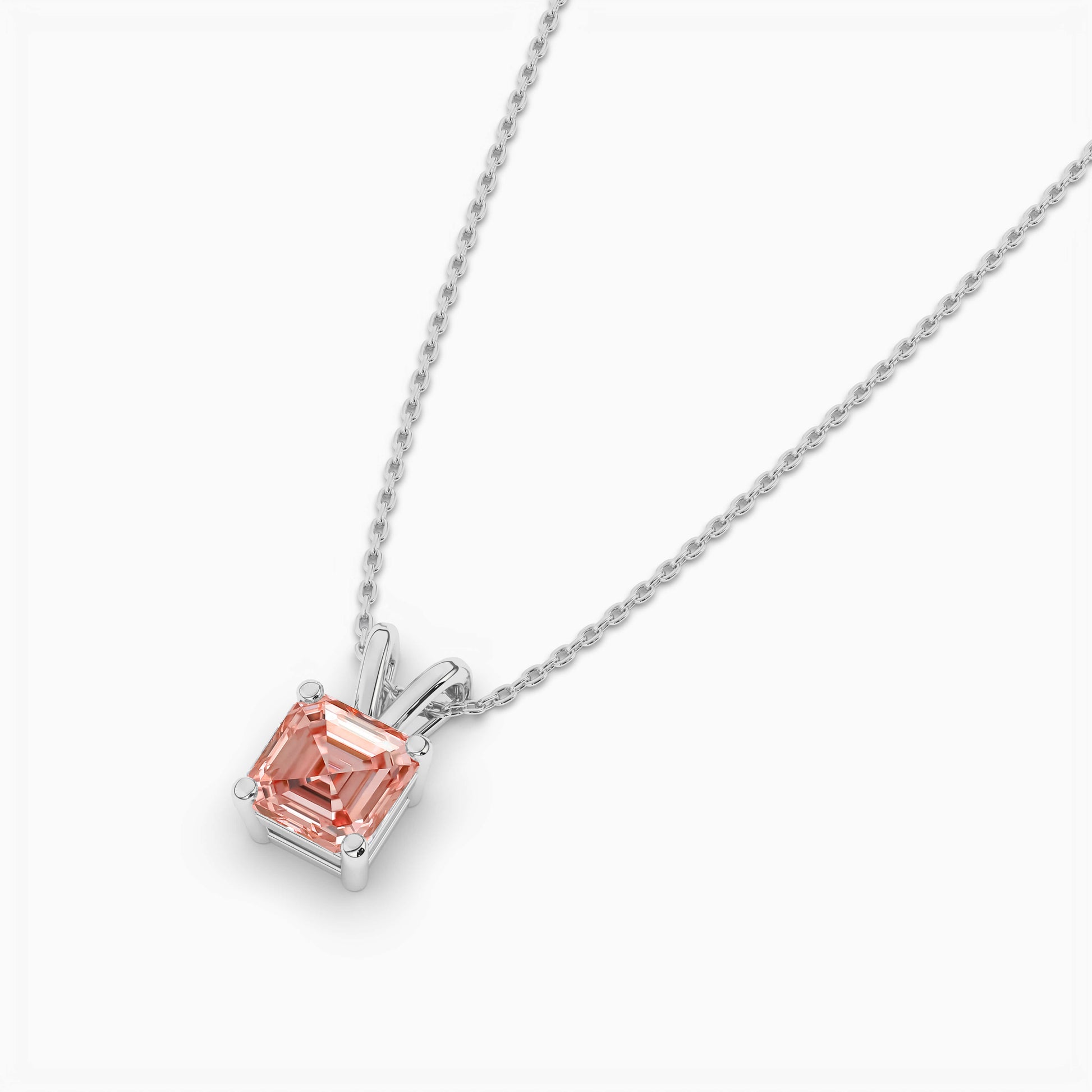 silver chain with pendant for women​ asscher cut