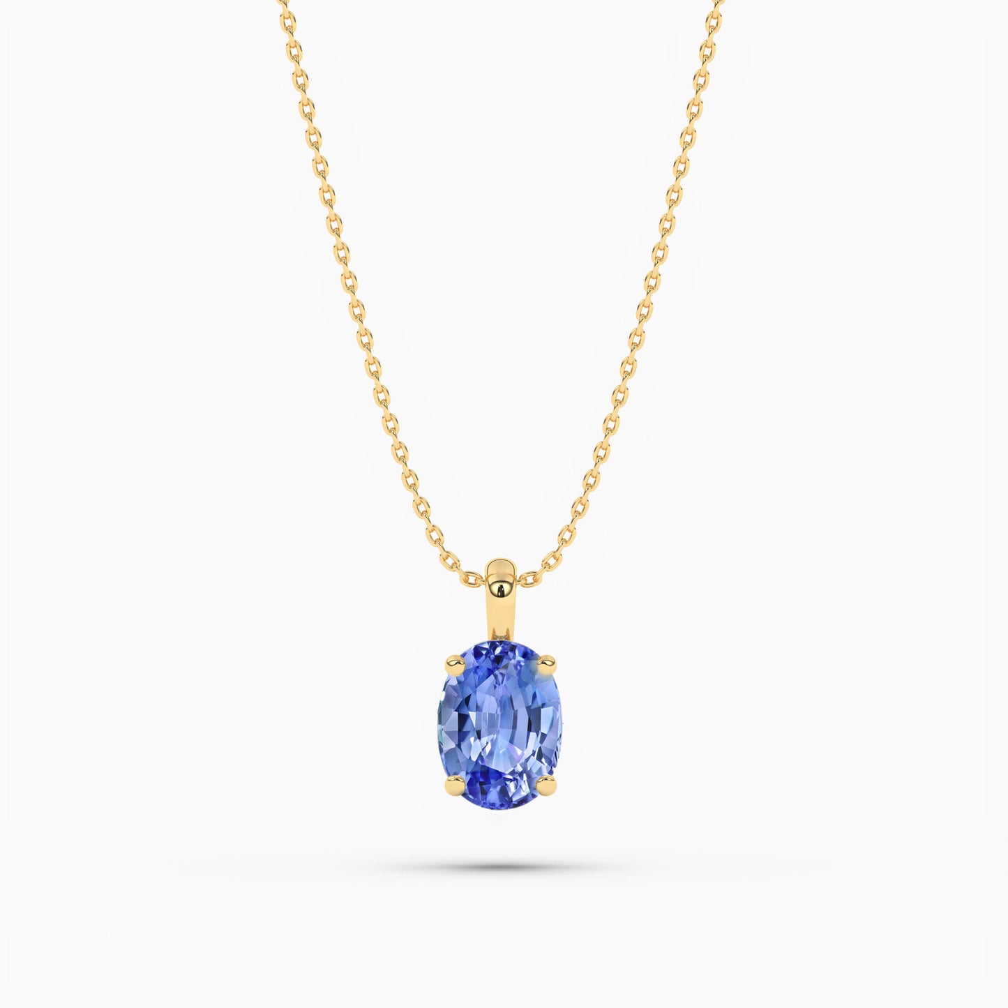 Yellow plated oval diamond pendant