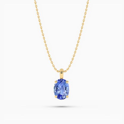Yellow plated oval diamond pendant