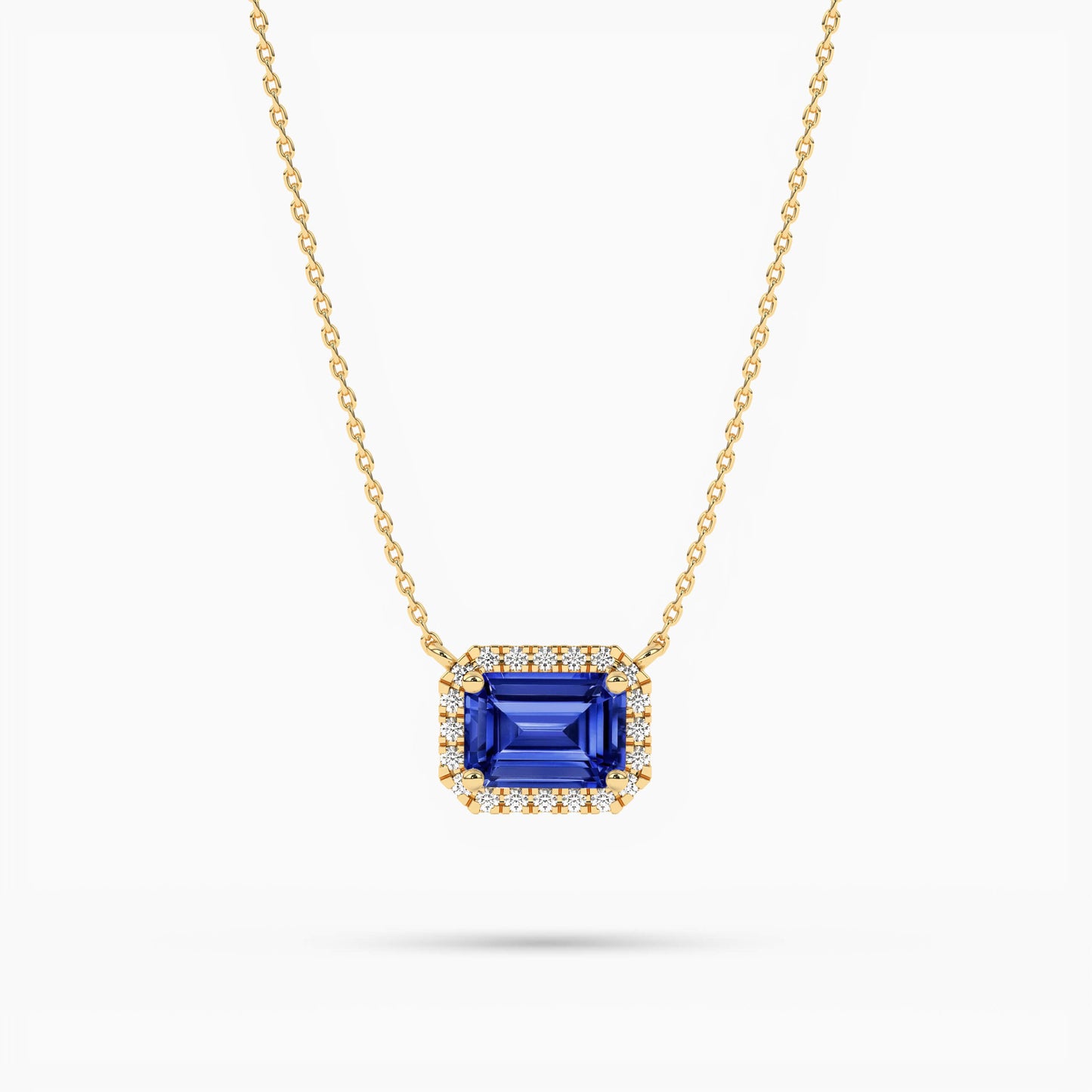 diamond necklace with blue stone​