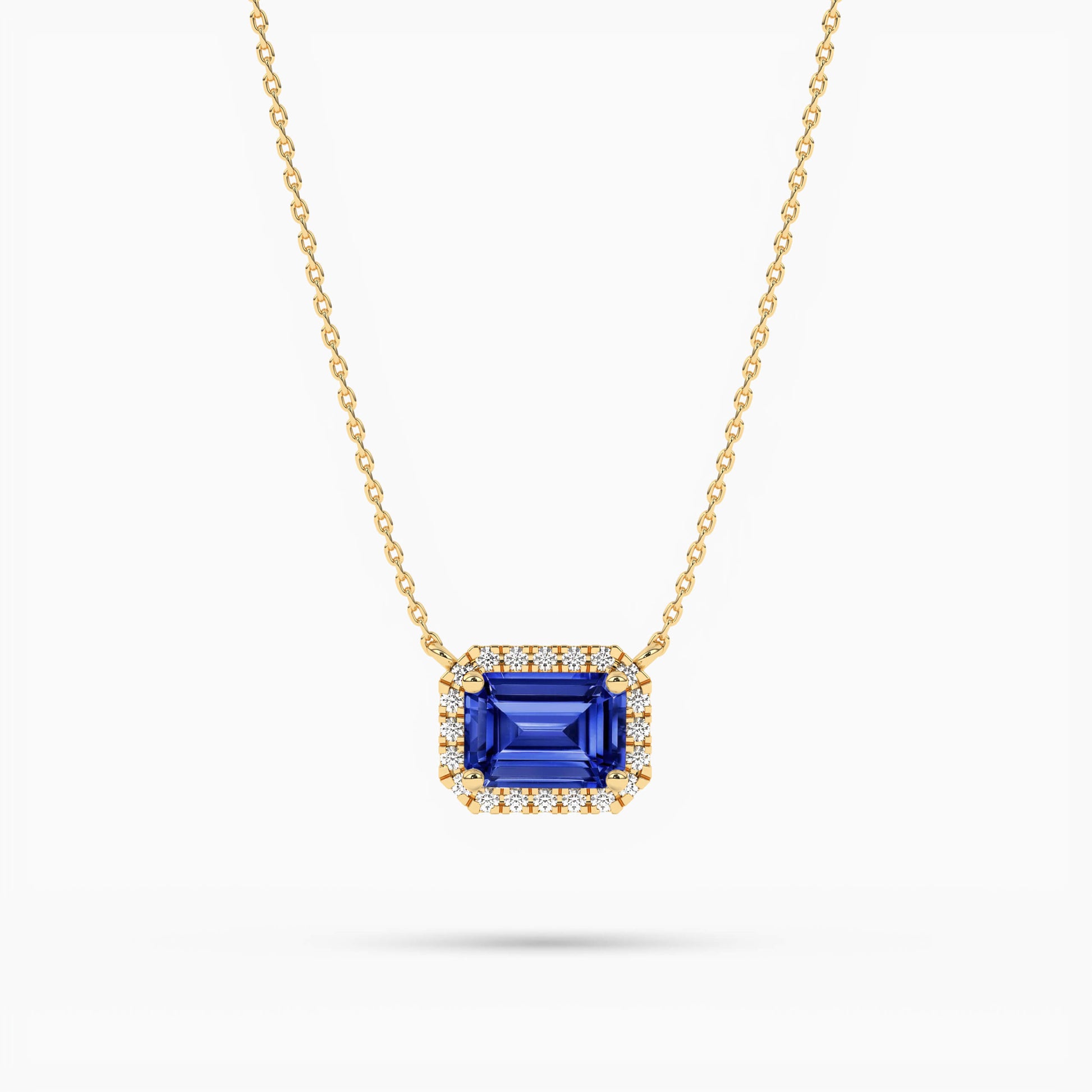 diamond necklace with blue stone​