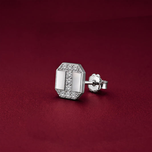 silver stud earring for him