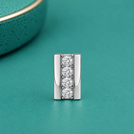 Diamond bridge stud earring