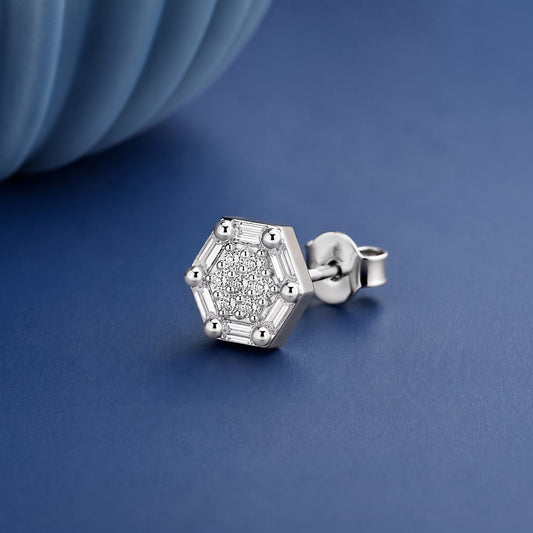 Hexgon Shape Men's Stud