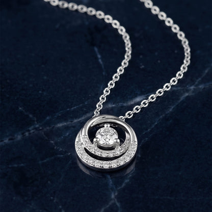 Silver Chain with Diamond Pendant