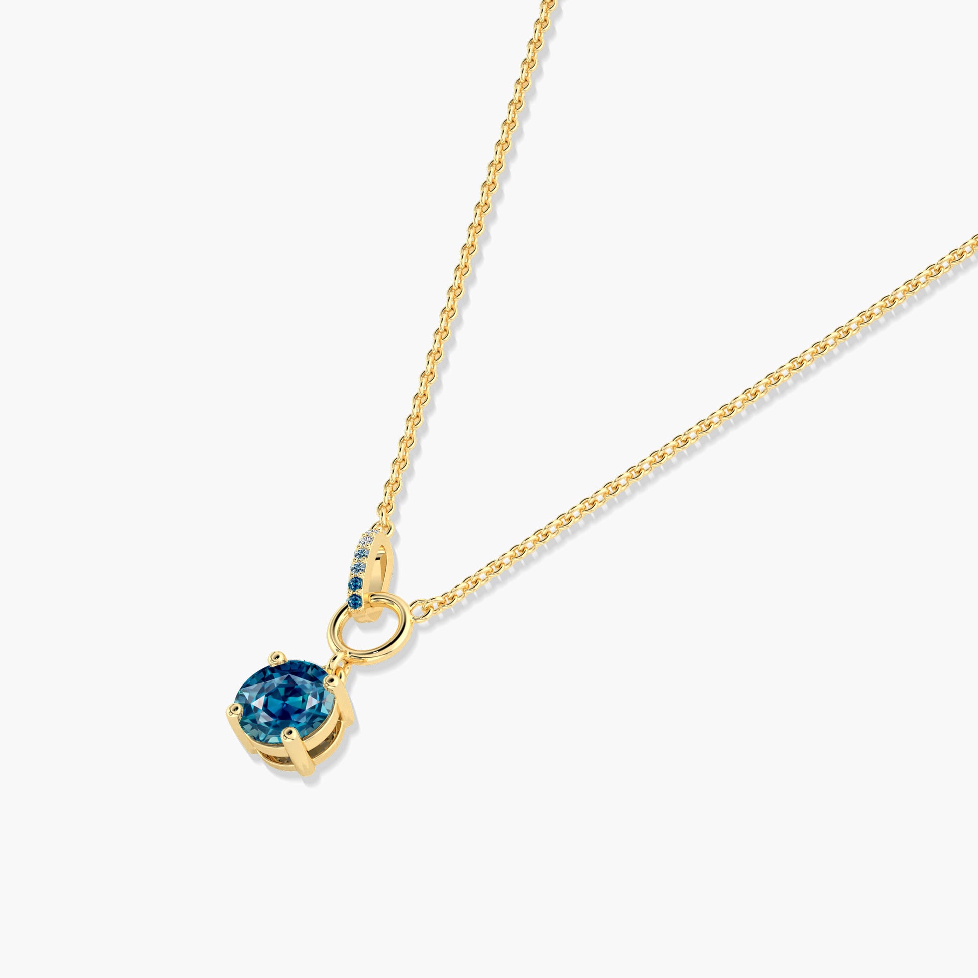 Blue gem pendant​ yellow gold plated