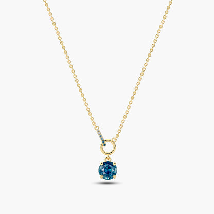Blue gem pendant​ yellow gold plated