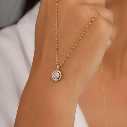 Gold plated necklace with a diamond pendant