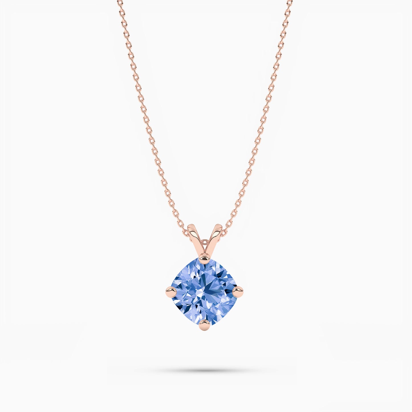 cushion diamond blue pendant