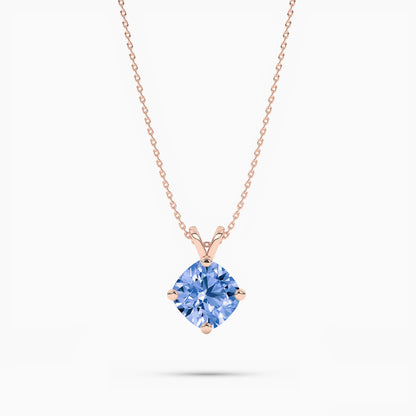 cushion diamond blue pendant