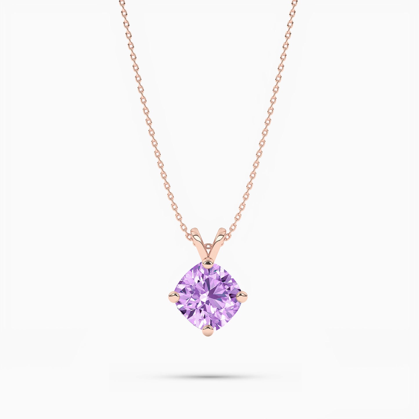 rose gold Light purple necklace