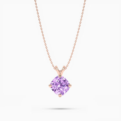 rose gold Light purple necklace