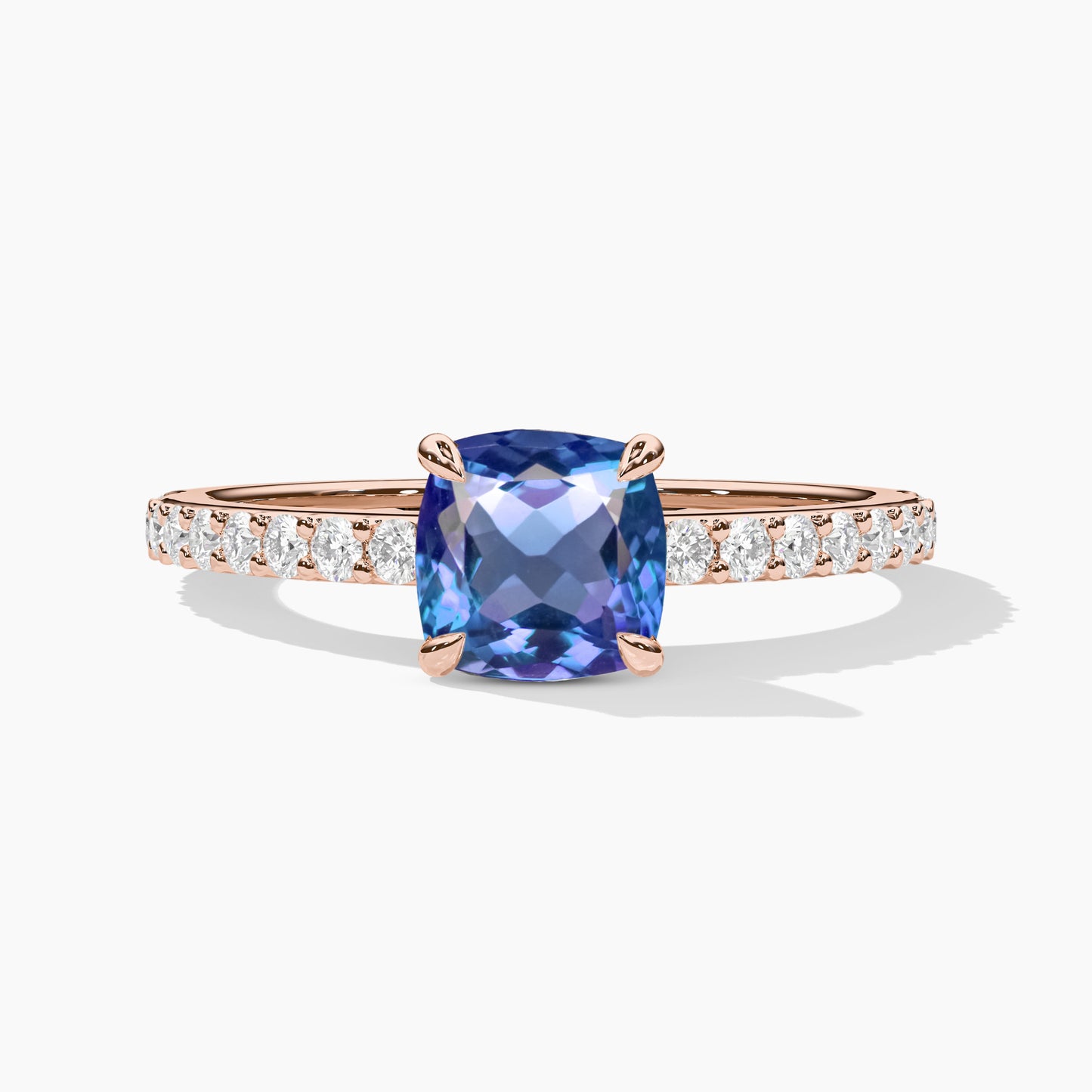 Blue Diamond Sterling Silver Solitaire Ring