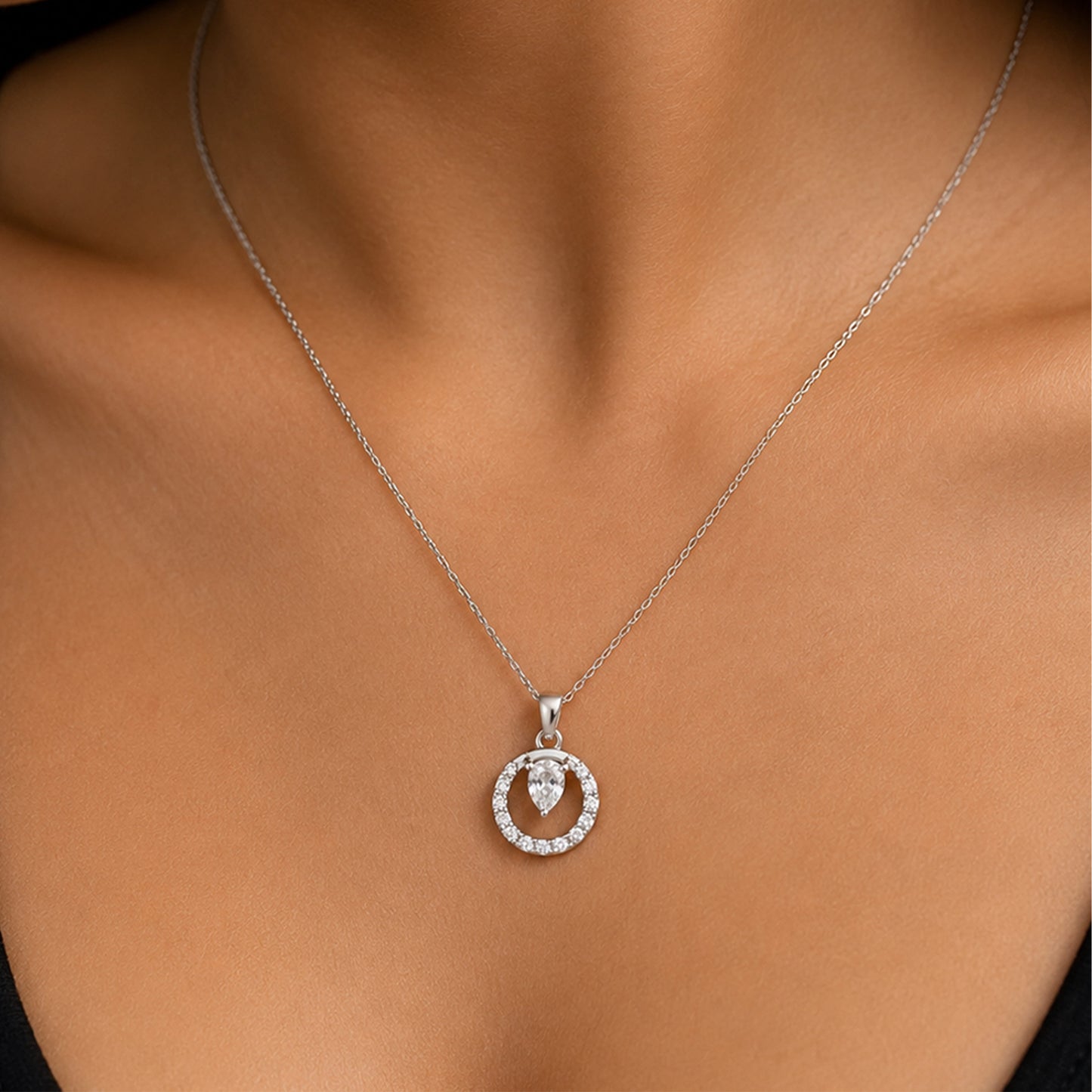 Graceful Dual Pear Drop necklace