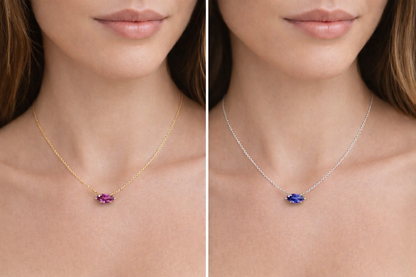 Bluestone Diamond Pendant Sterling Silver