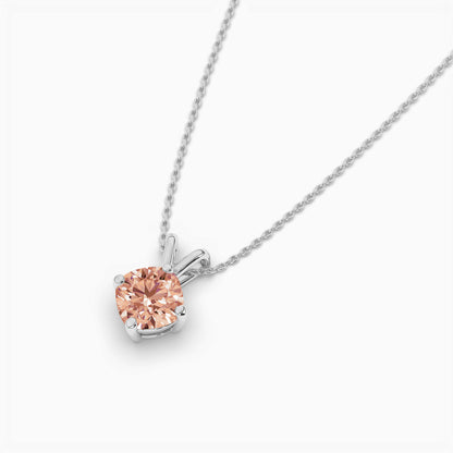 Orange diamond pendant, cushion shape