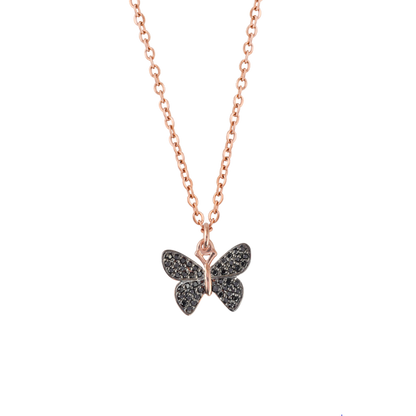 Butterfly Pendant Necklace Silver
