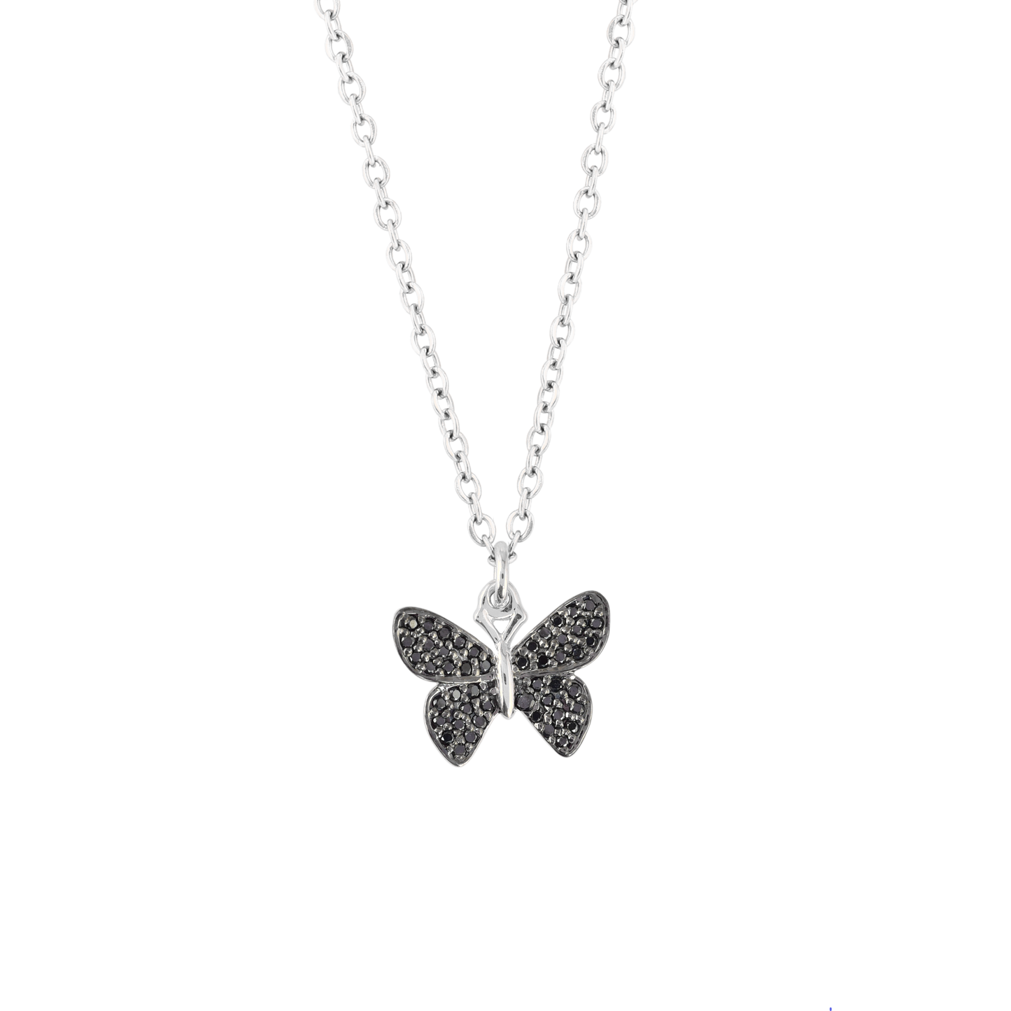 Butterfly Pendant Necklace Silver