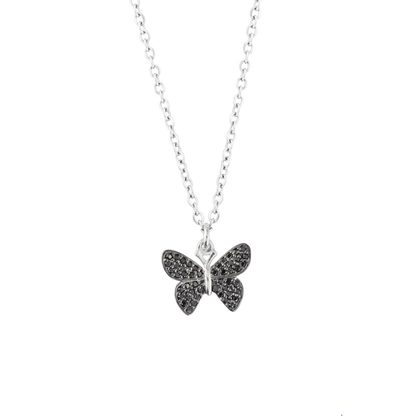 Butterfly Pendant Necklace Silver