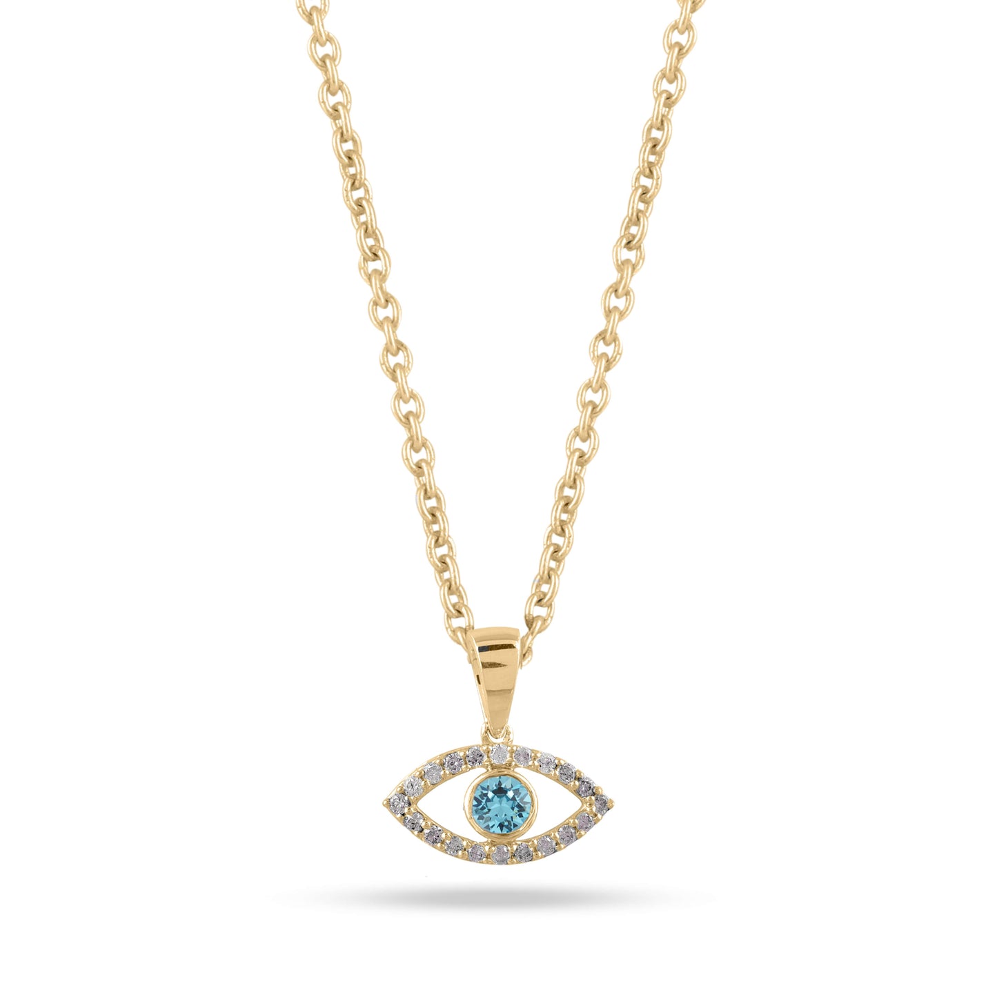 silver evil eye pendant yellow gold plated