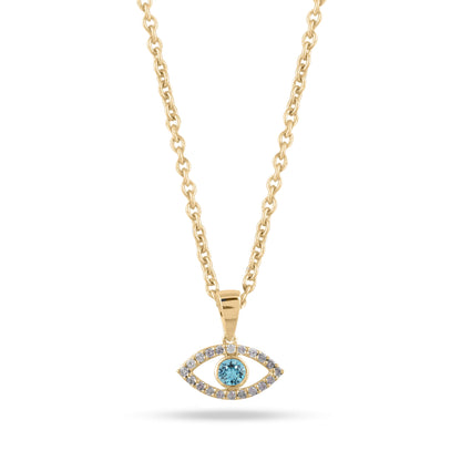 silver evil eye pendant yellow gold plated