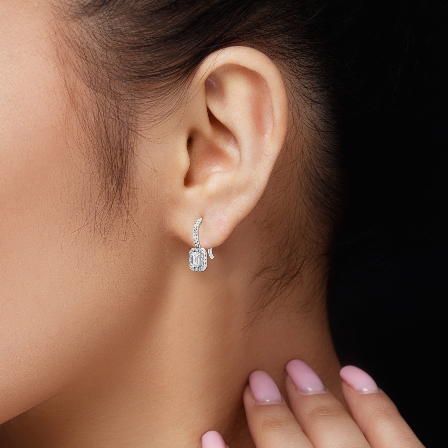 Small Diamond Hoop Earrings