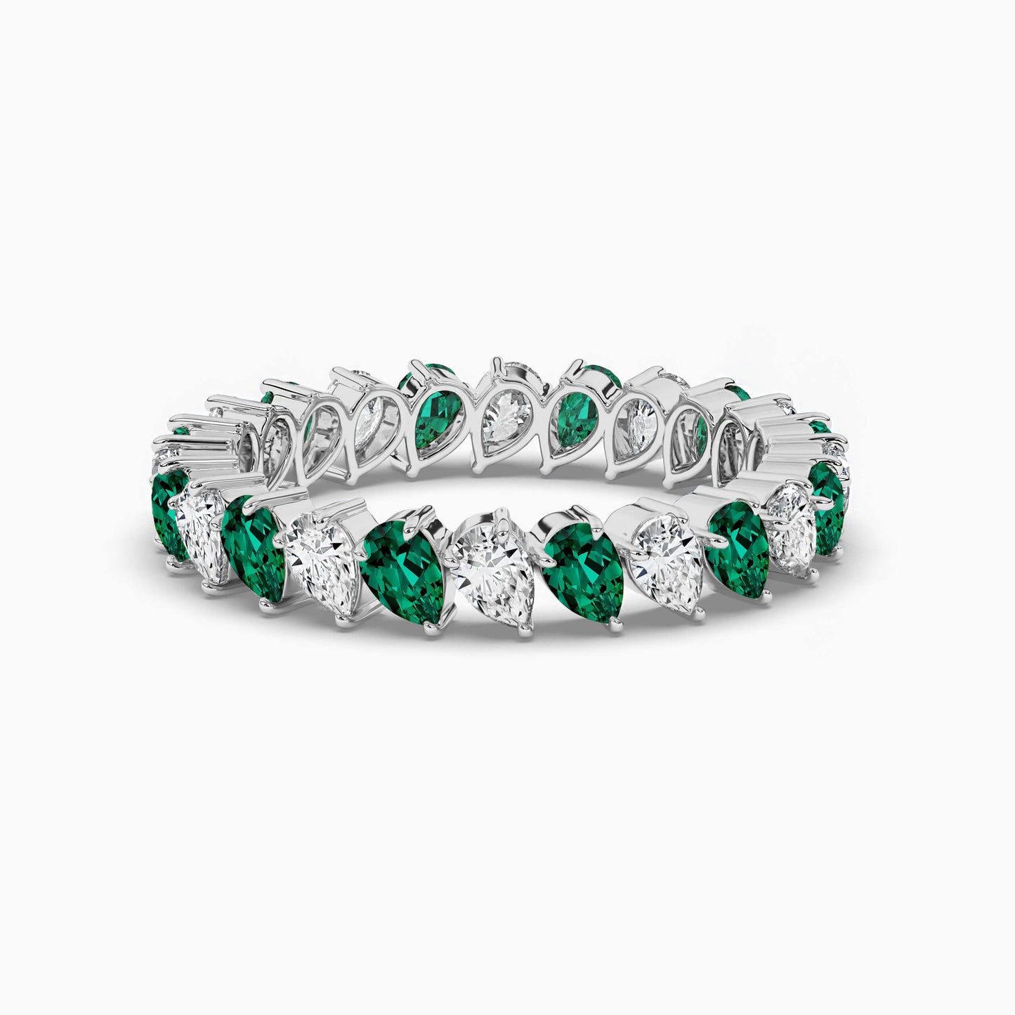 Green diamond eternity band