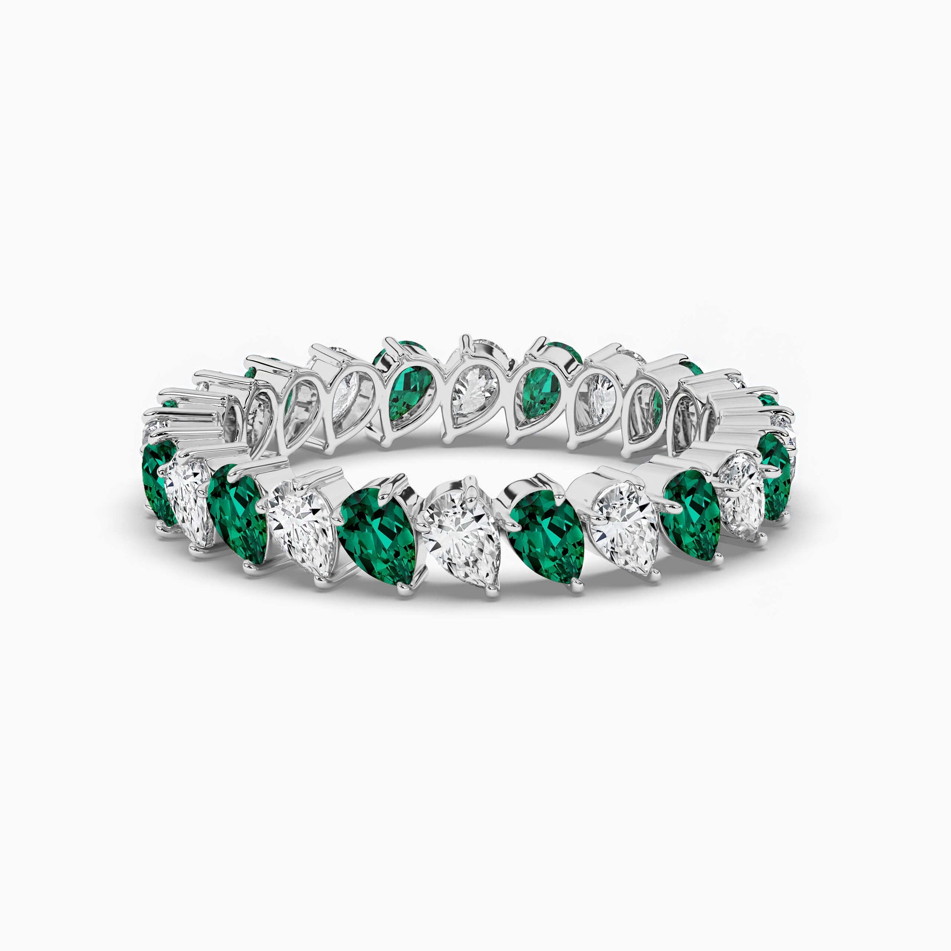 Green diamond eternity band
