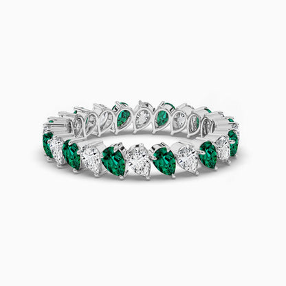 Green diamond eternity band