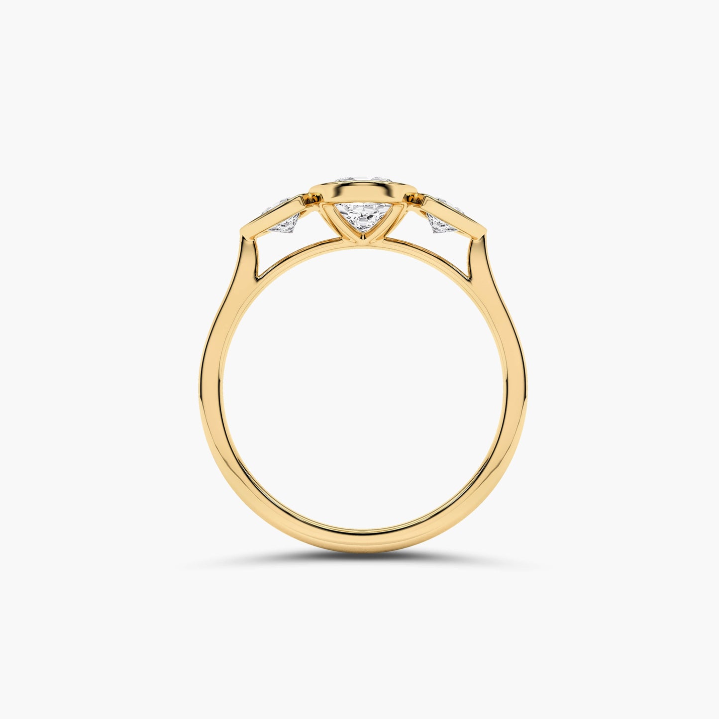 yellow gold diamond ring without prong