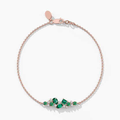 Sterling Silver Emerald Bracelet for Girls