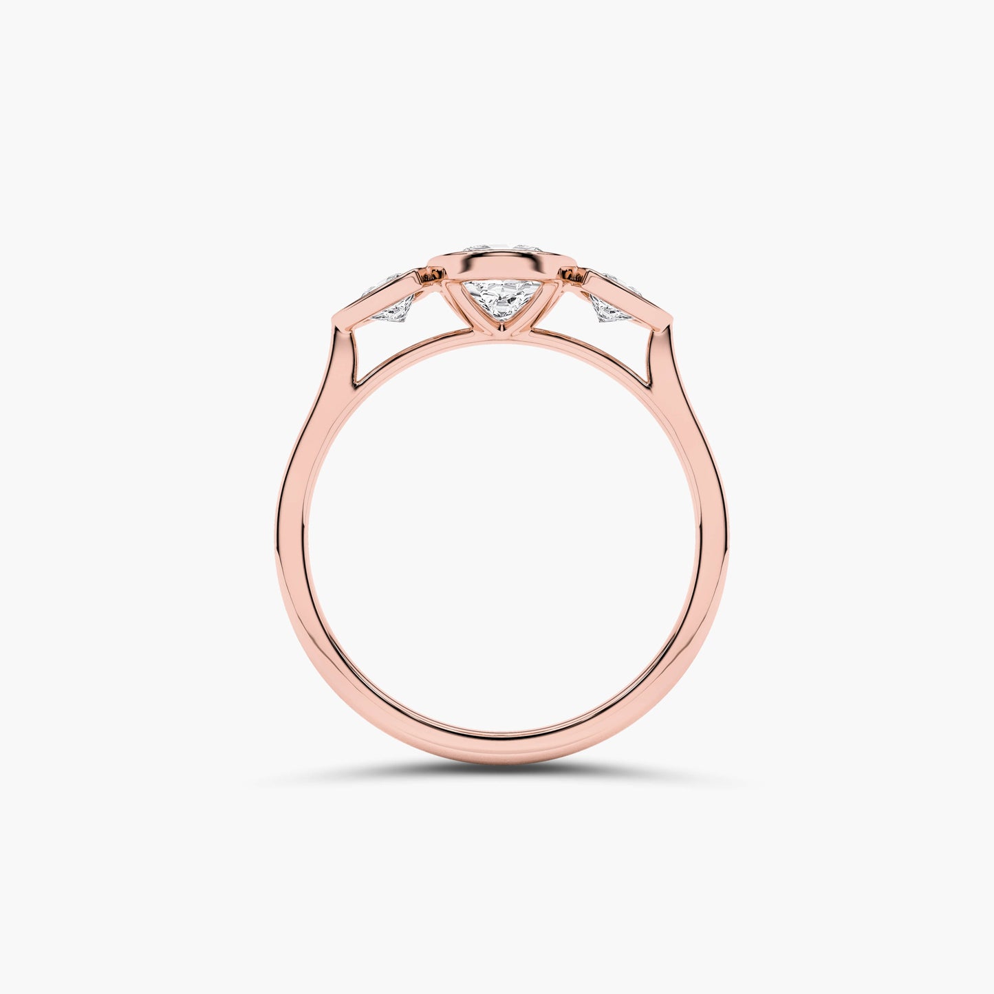 rose gold plated diamond ring without prong