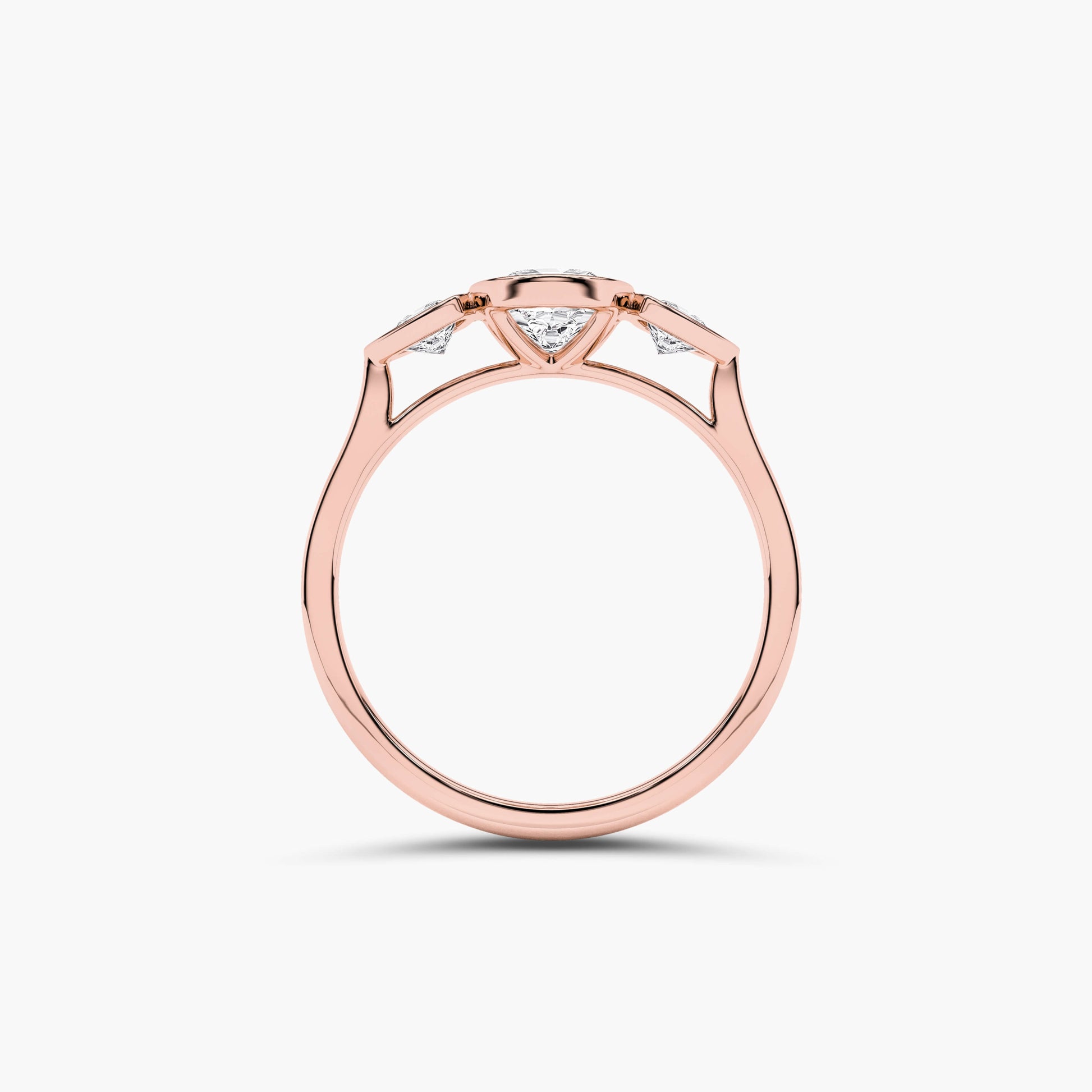 rose gold plated diamond ring without prong