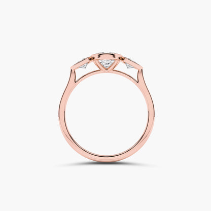 rose gold plated diamond ring without prong