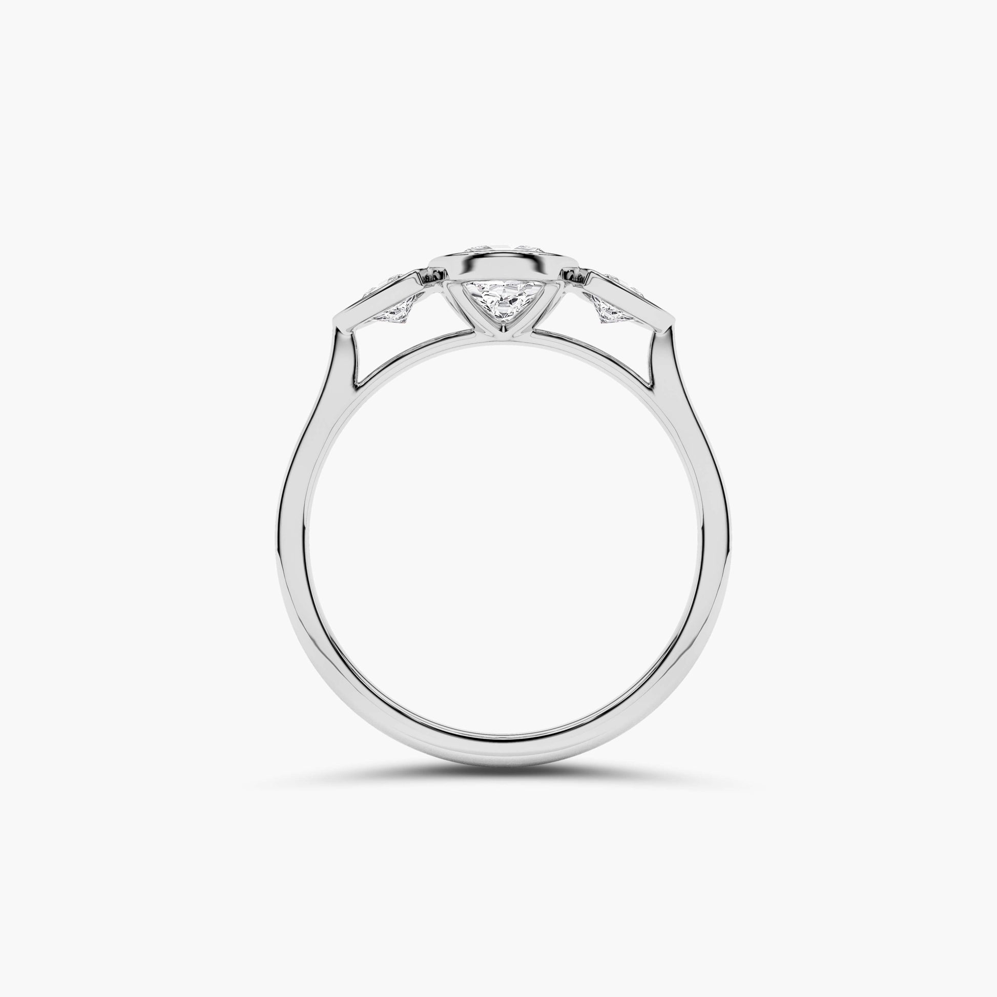 silver diamond ring without prong