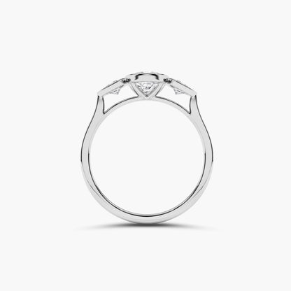 silver diamond ring without prong