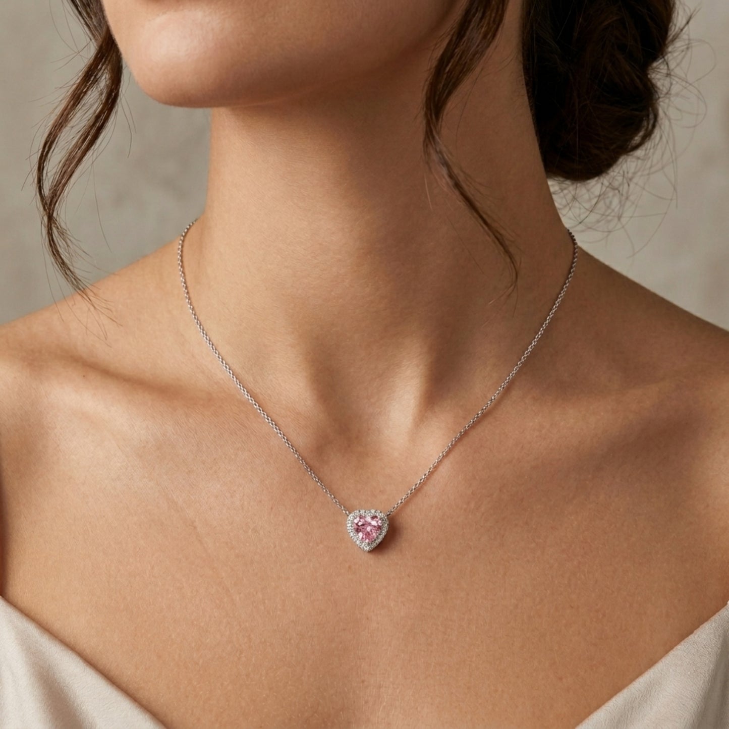 Orange diamond pendant necklace