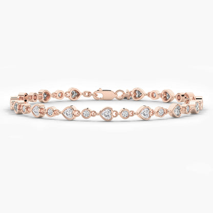 heart bracelets for women rose gold