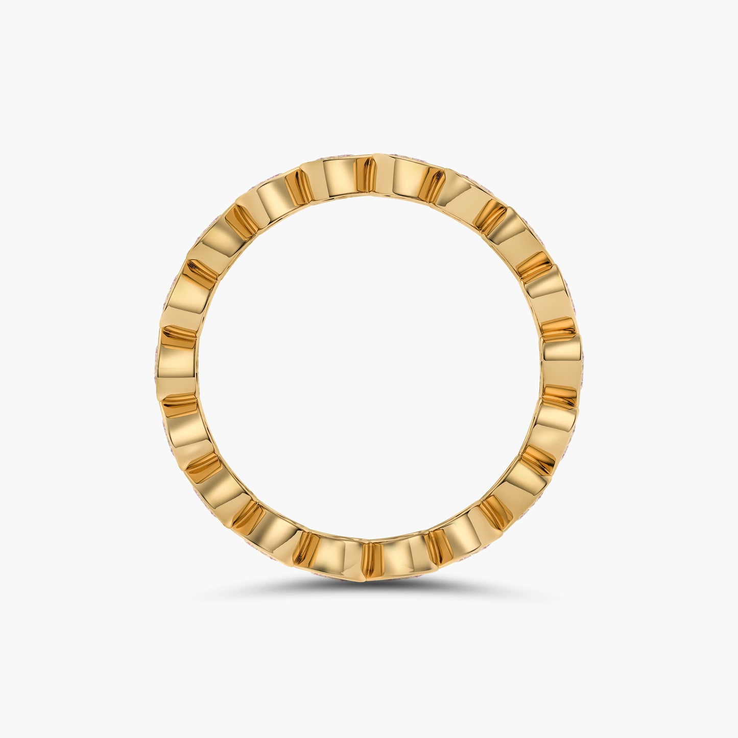 Gold ring with a textured band 