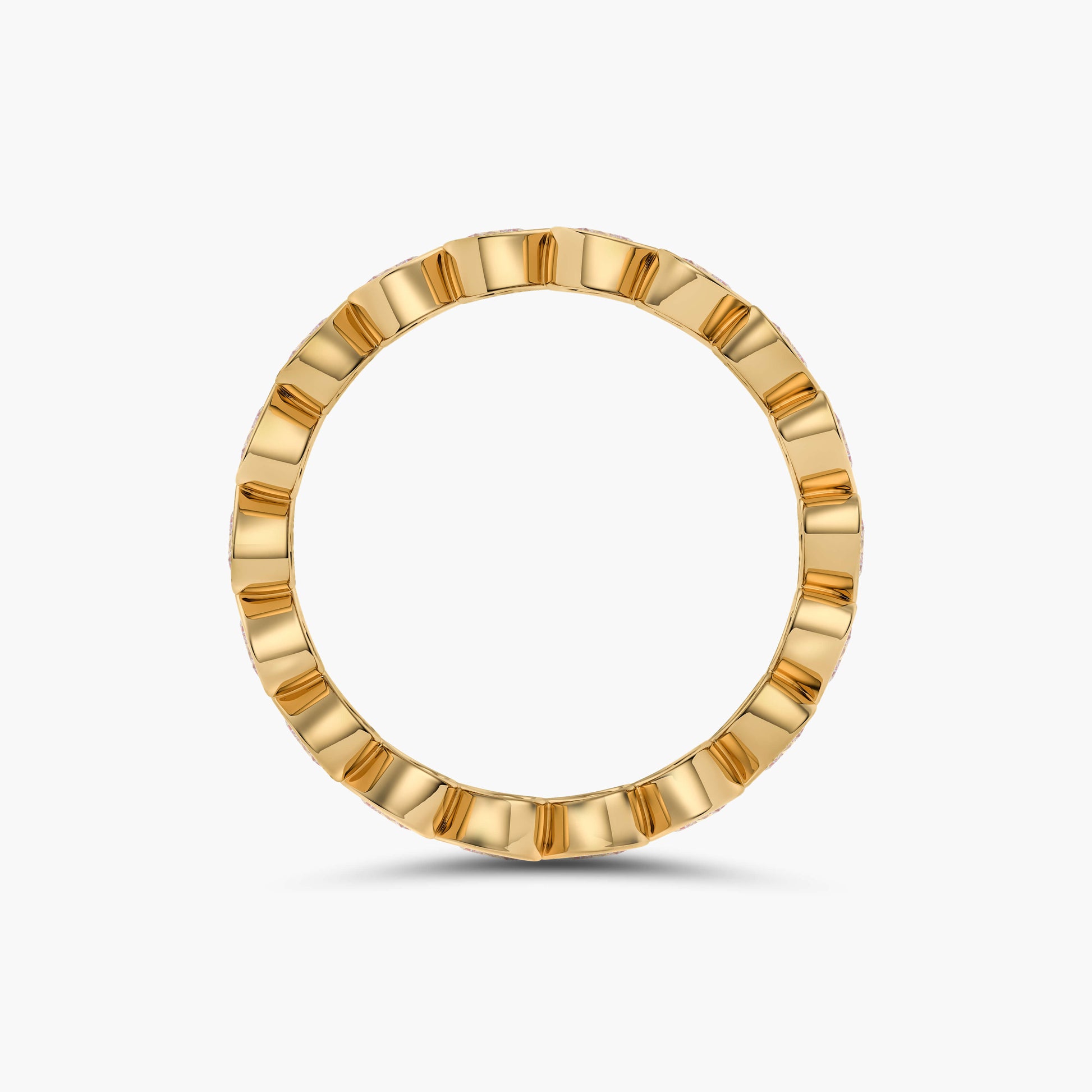 Gold ring with a textured band 