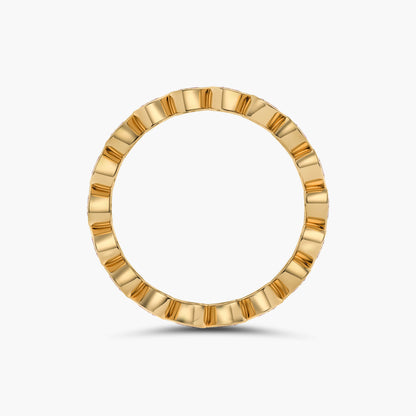Gold ring with a textured band 
