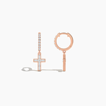 Cross hoop earrings