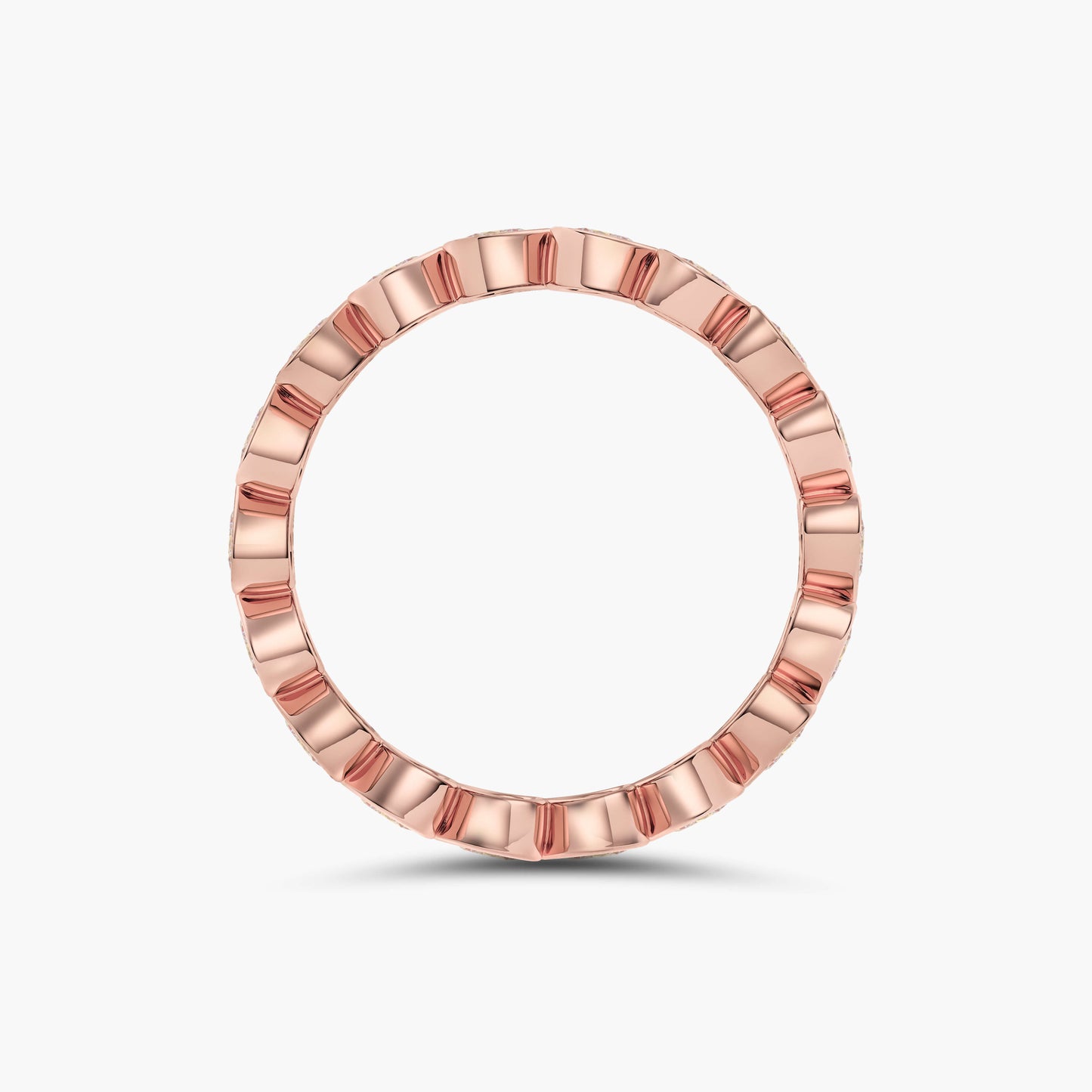 Rose gold ring with a textured band 