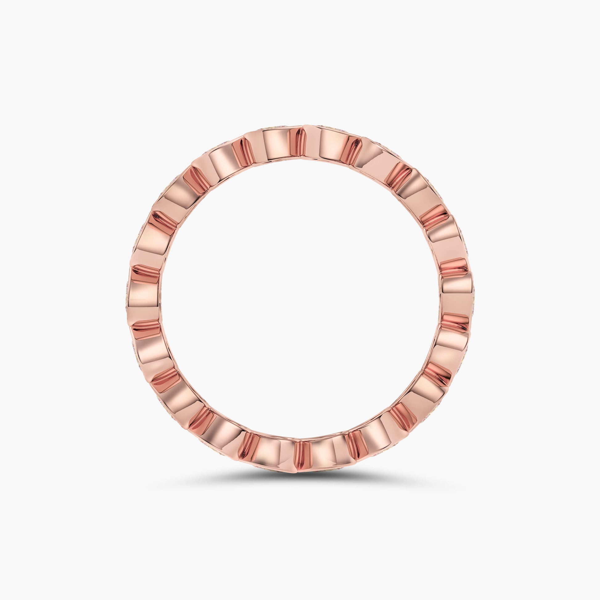 Rose gold ring with a textured band 