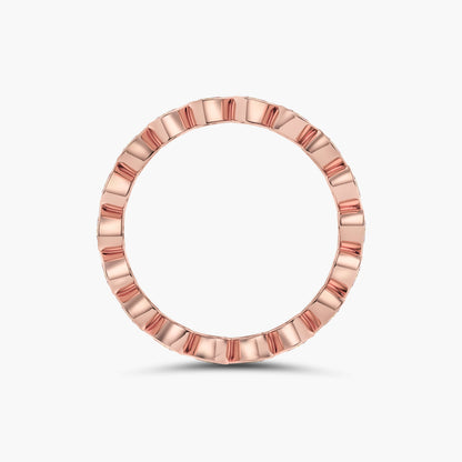 Rose gold ring with a textured band 