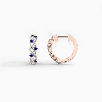 blue sapphire hoop earrings