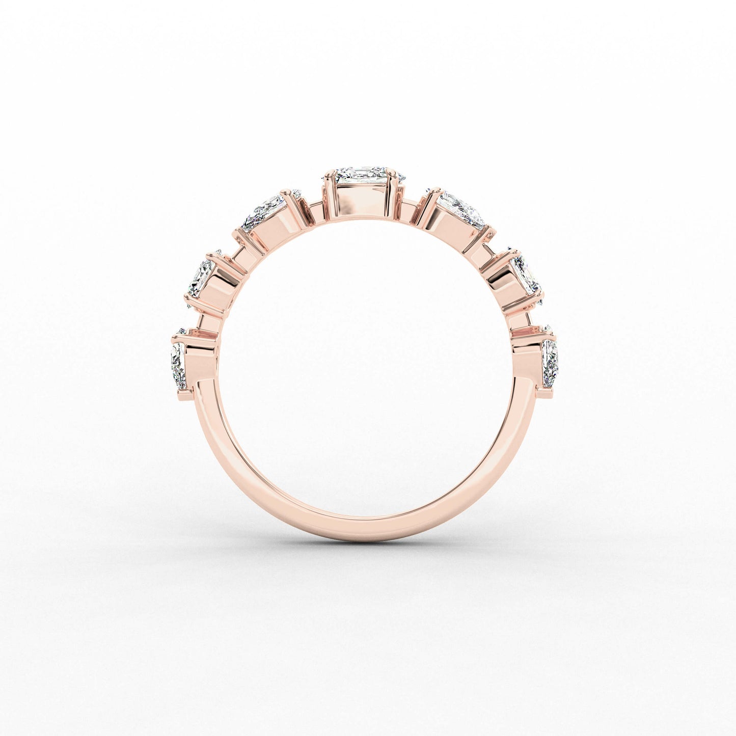 Rose gold ring with diamonds 