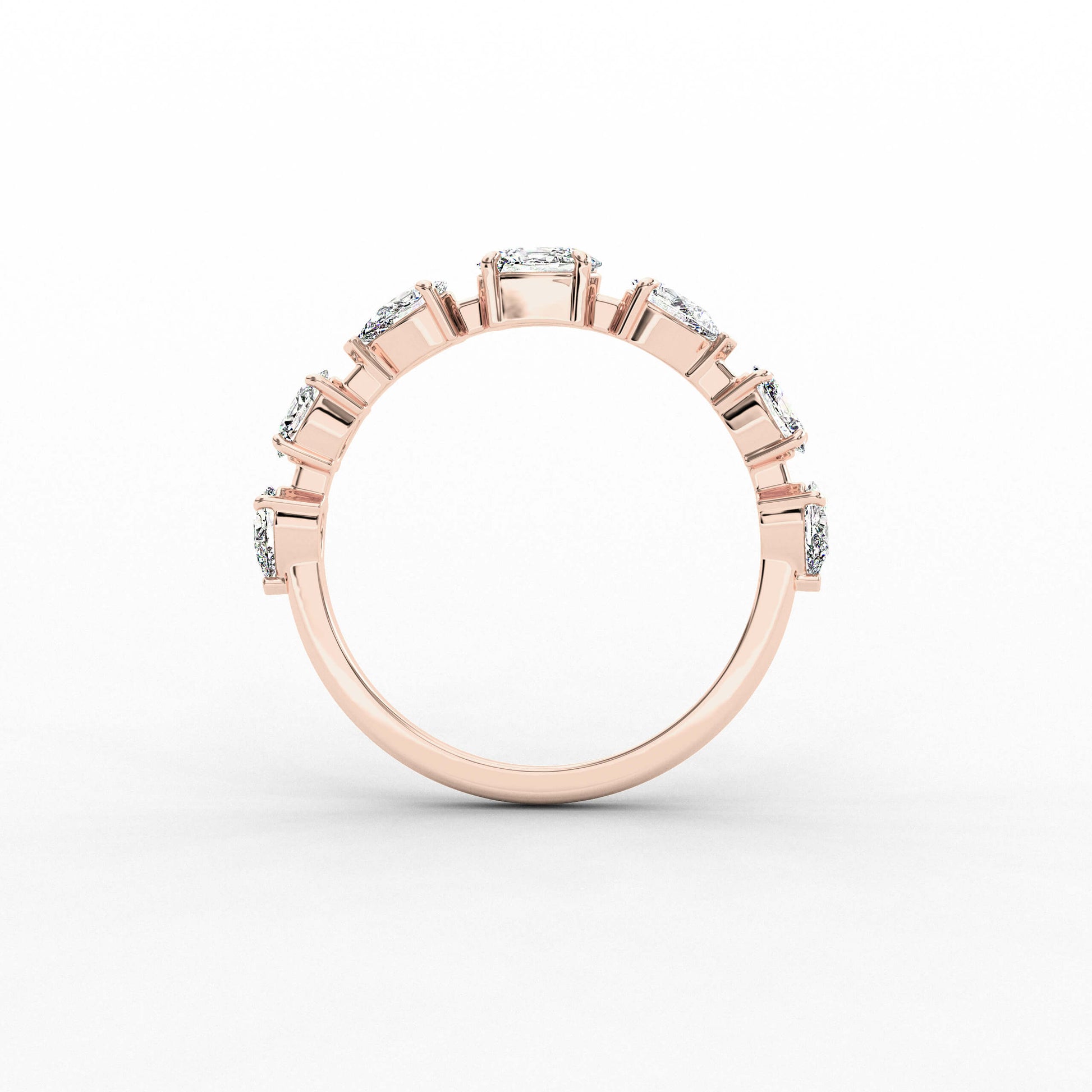 Rose gold ring with diamonds 